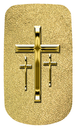 DAROYAL-517-GD-SH-GD Gold 3 Crosses Shimmer Gold
